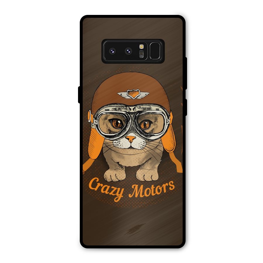 Crazy cat Metal Back Case for Galaxy Note 8