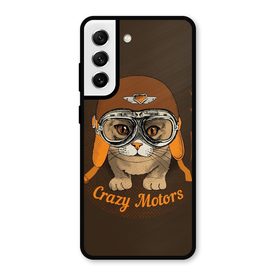 Crazy cat Metal Back Case for Galaxy S21 FE 5G