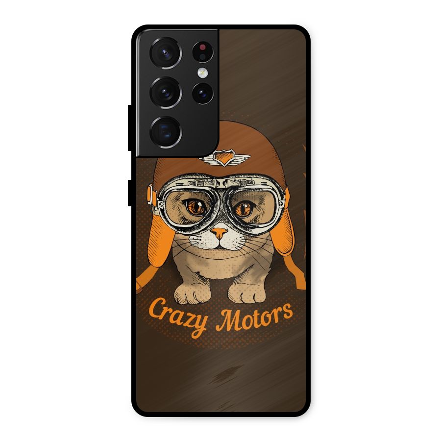 Crazy cat Metal Back Case for Galaxy S21 Ultra 5G