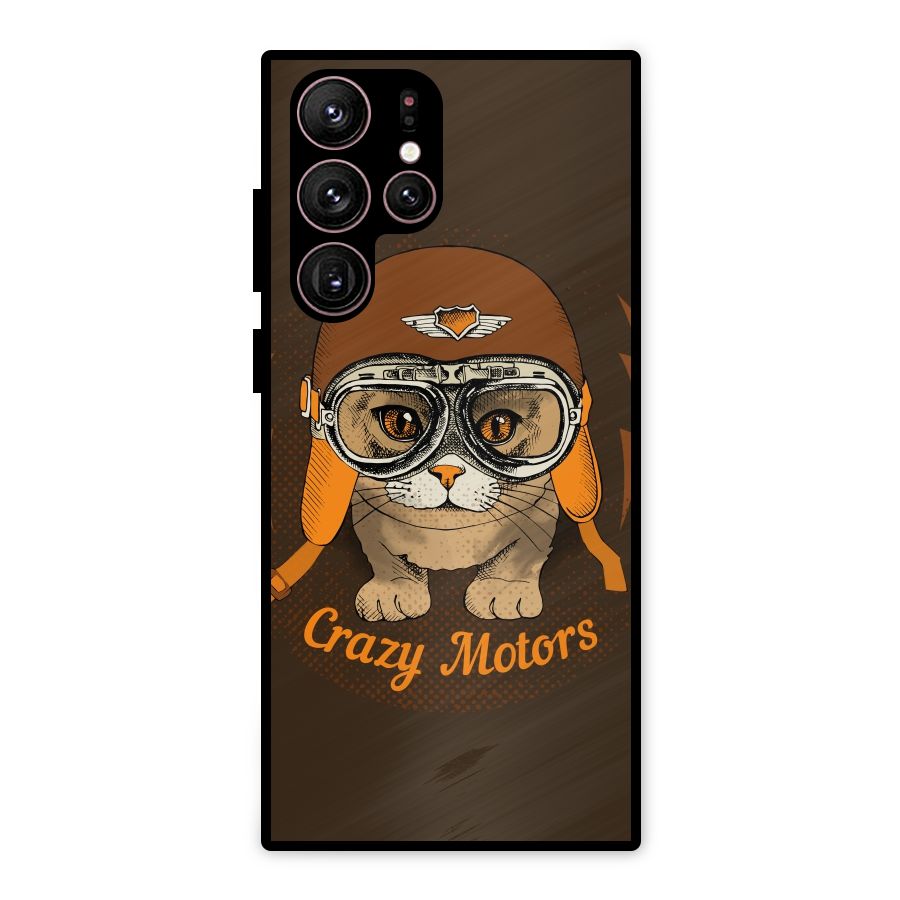 Crazy cat Metal Back Case for Galaxy S22 Ultra 5G