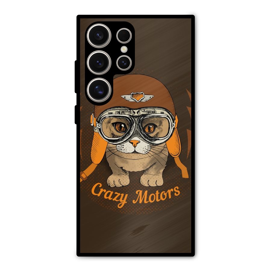 Crazy cat Metal Back Case for Galaxy S24 Ultra