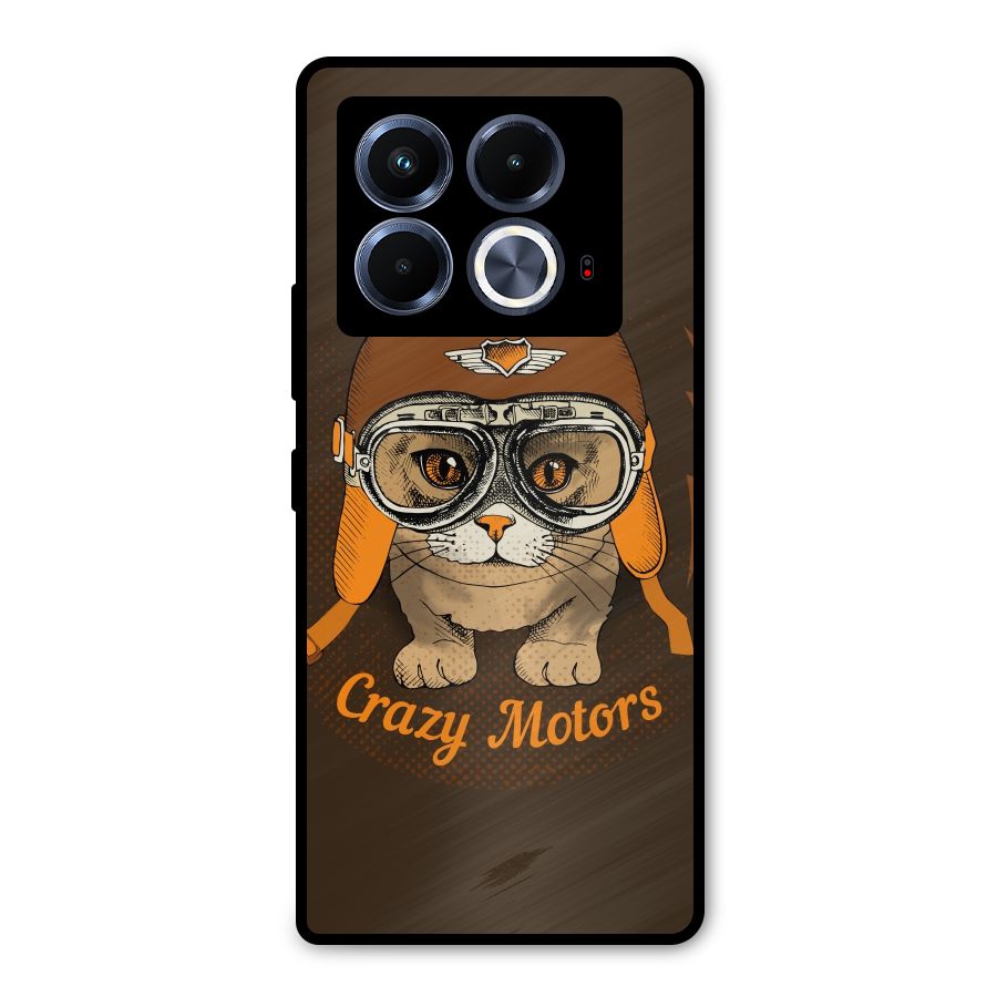 Crazy cat Metal Back Case for Infinix Note 40 5G