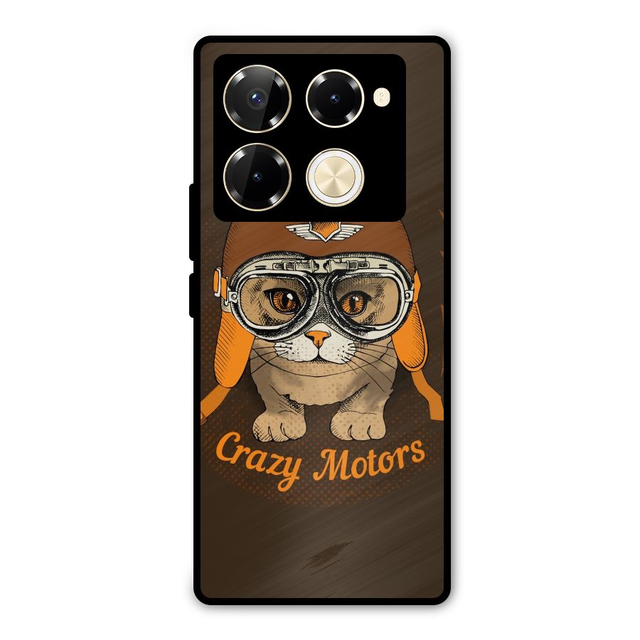Crazy cat Metal Back Case for Infinix Note 40 Pro