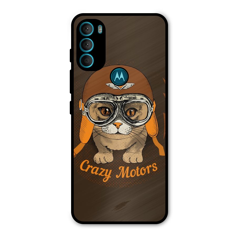 Crazy cat Metal Back Case for Moto G71 5G