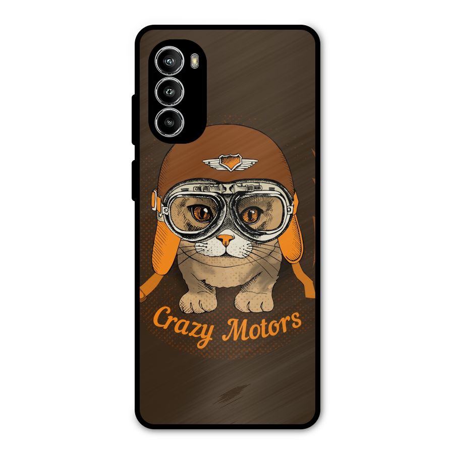 Crazy cat Metal Back Case for Moto G82