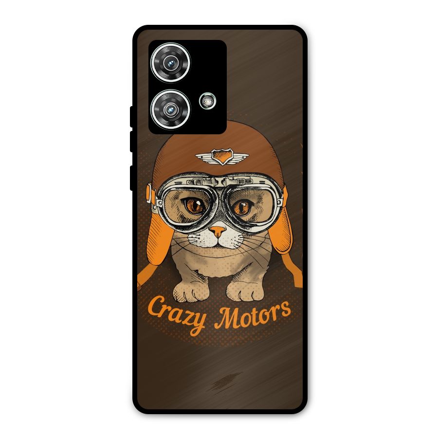 Crazy cat Metal Back Case for Motorola Edge 40 Neo