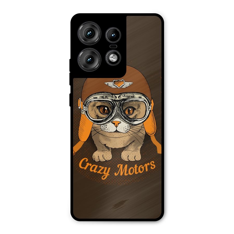 Crazy cat Metal Back Case for Motorola Edge 50 Pro