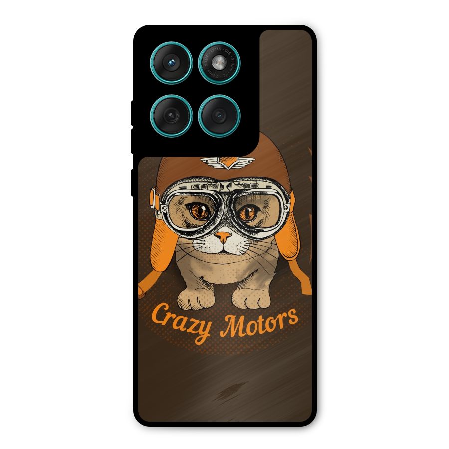 Crazy cat Metal Back Case for Motorola Edge 60 Fusion