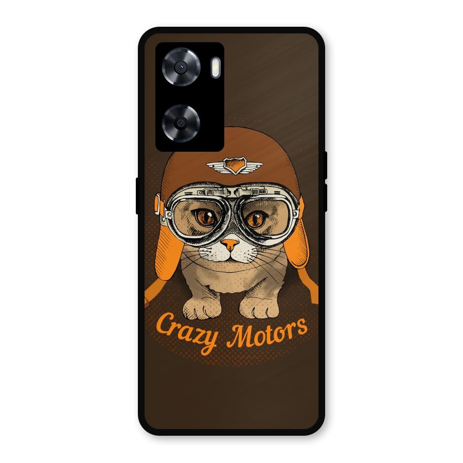 Crazy cat Metal Back Case for Oppo A57 2022