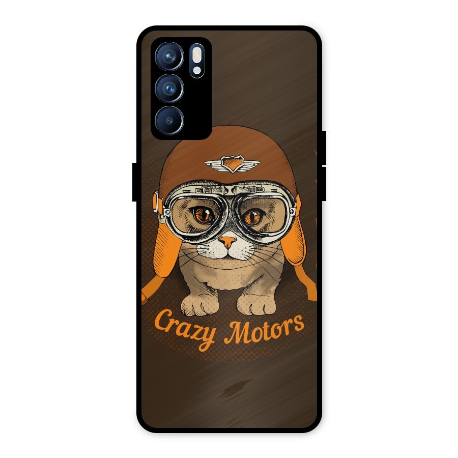 Crazy cat Metal Back Case for Oppo Reno6 5G