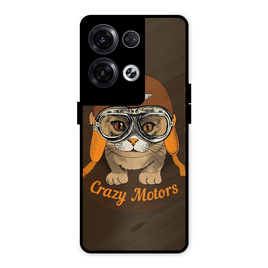 Crazy cat Metal Back Case for Oppo Reno8 Pro 5G