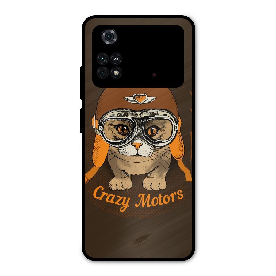 Crazy cat Metal Back Case for Poco M4 Pro 4G