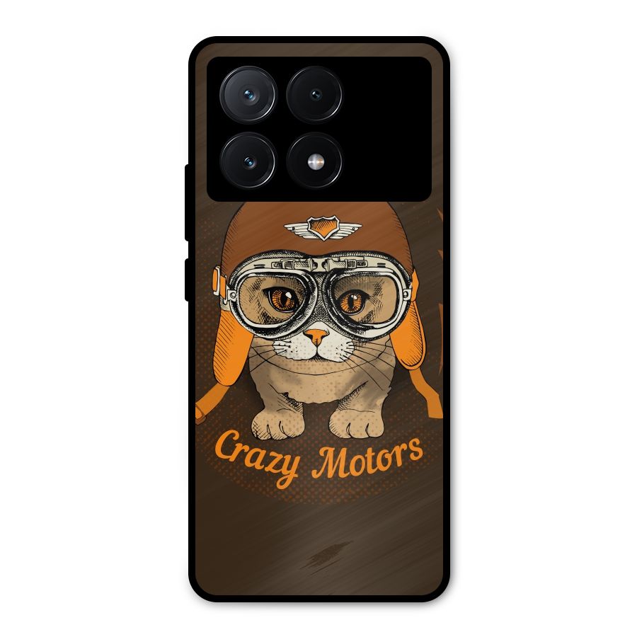 Crazy cat Metal Back Case for Poco X6 Pro