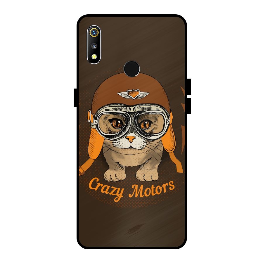 Crazy cat Metal Back Case for Realme 3
