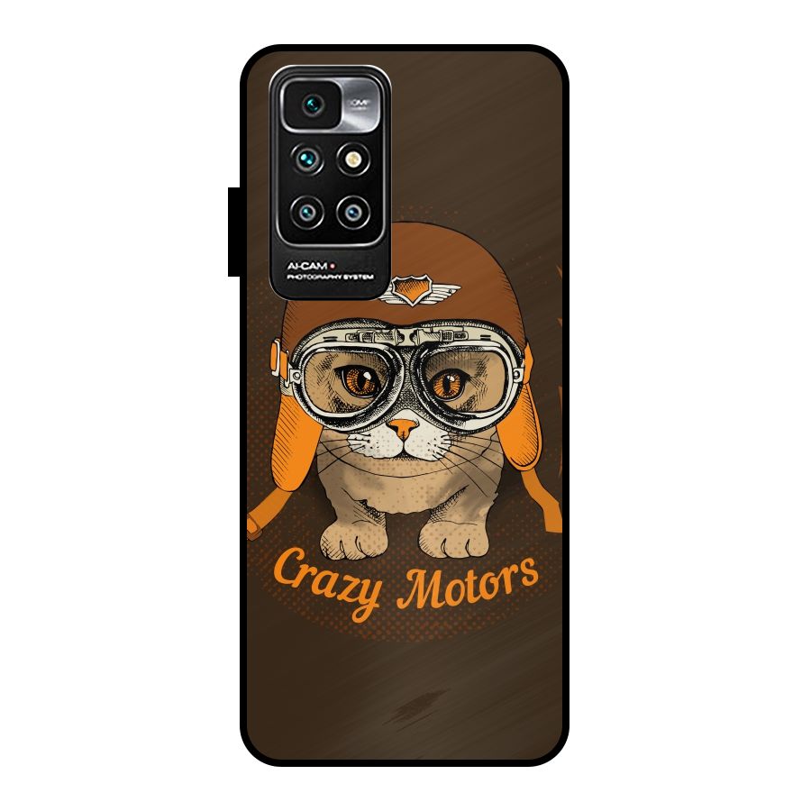Crazy cat Metal Back Case for Redmi 10 Prime