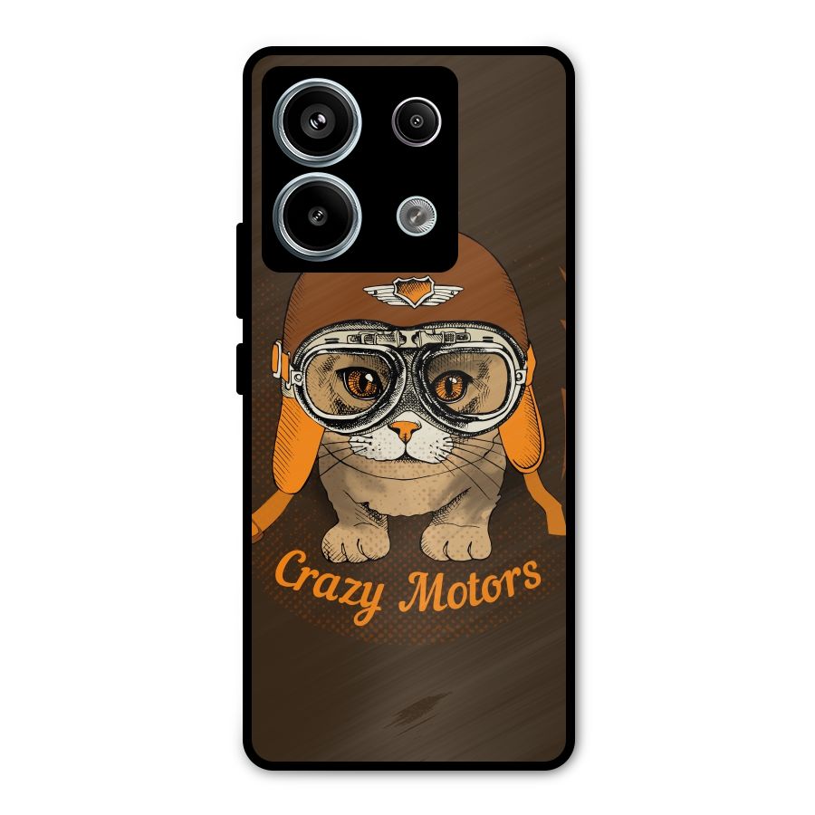 Crazy cat Metal Back Case for Redmi Note 13 Pro 5G