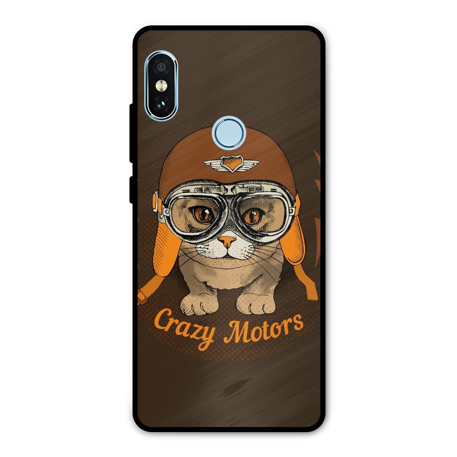 Crazy cat Metal Back Case for Redmi Note 5 Pro