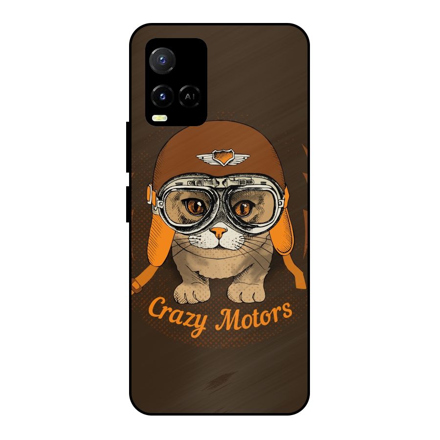 Crazy cat Metal Back Case for Vivo Y21A