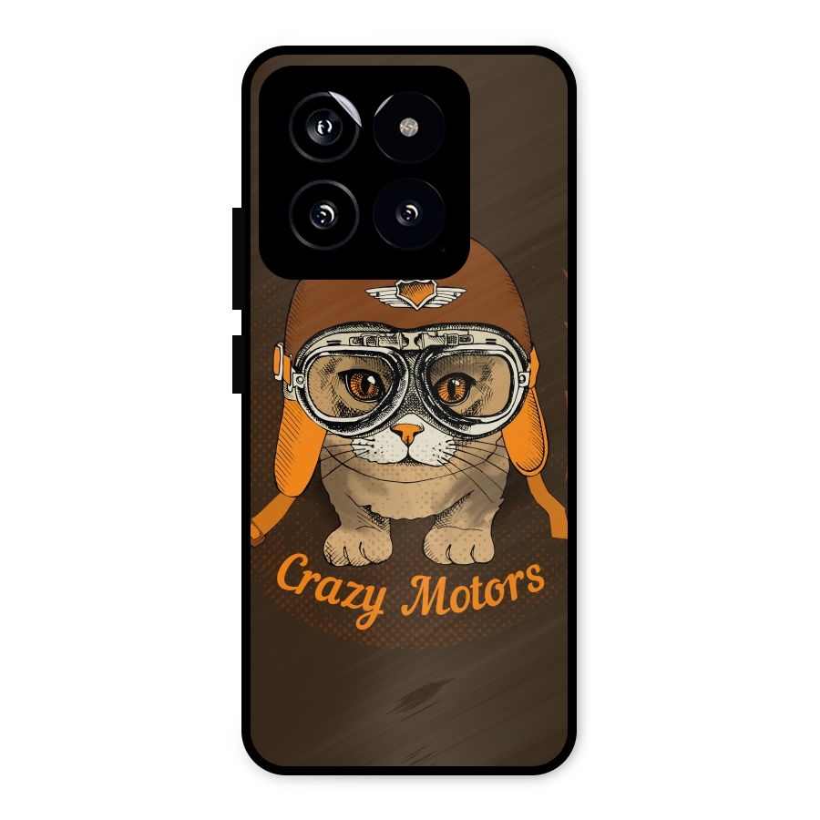 Crazy cat Metal Back Case for Xiaomi 14