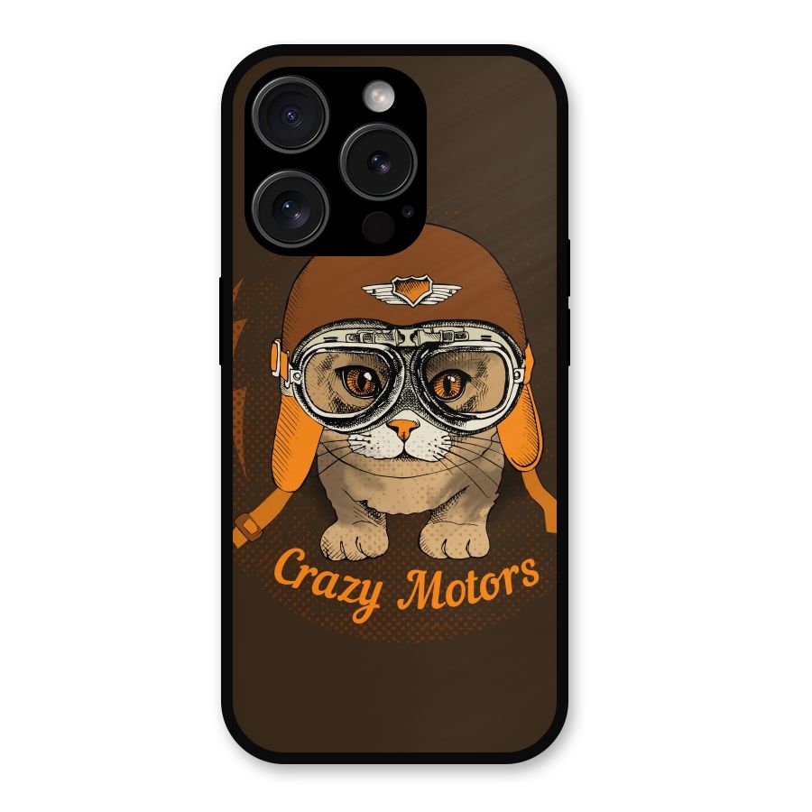 Crazy cat Metal Back Case for iPhone 15 Pro