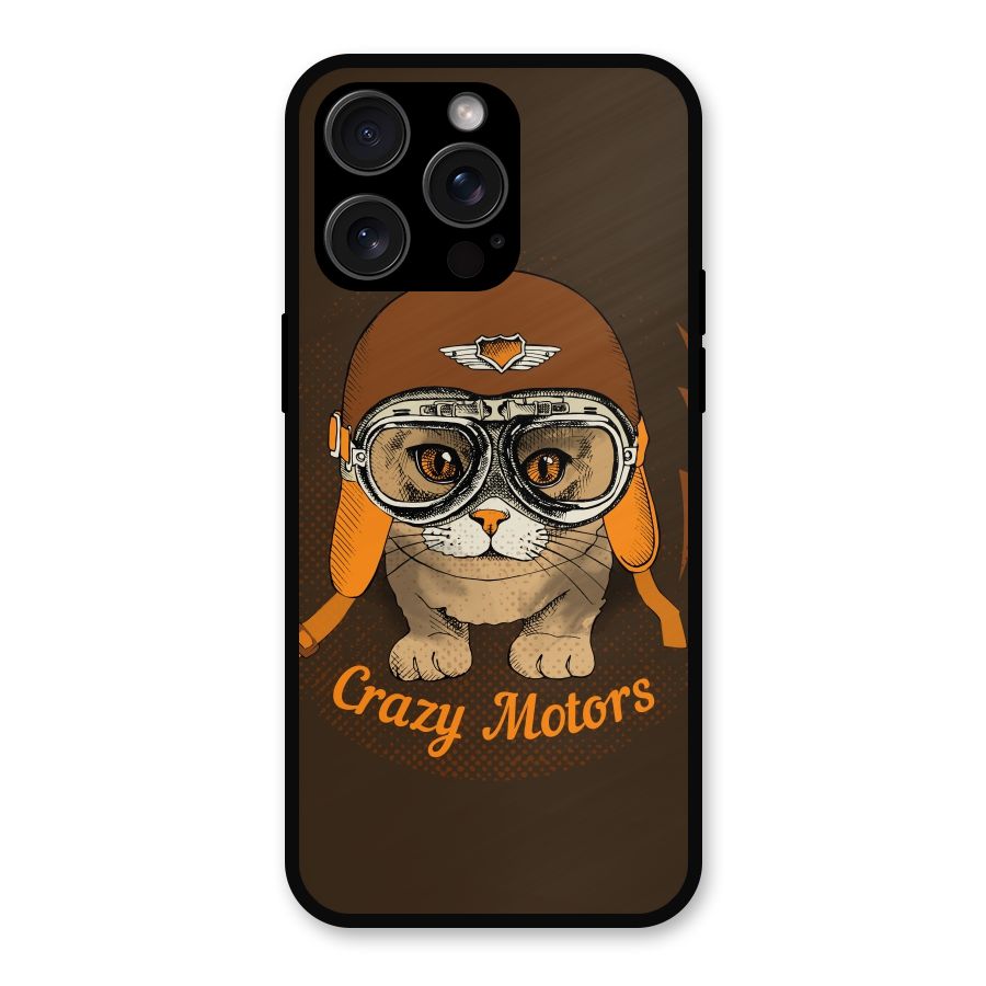 Crazy cat Metal Back Case for iPhone 15 Pro Max
