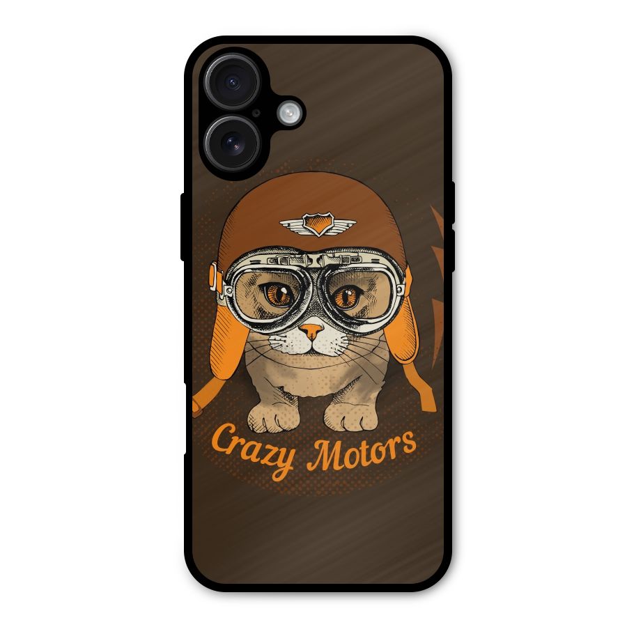 Crazy cat Metal Back Case for iPhone 16 Plus