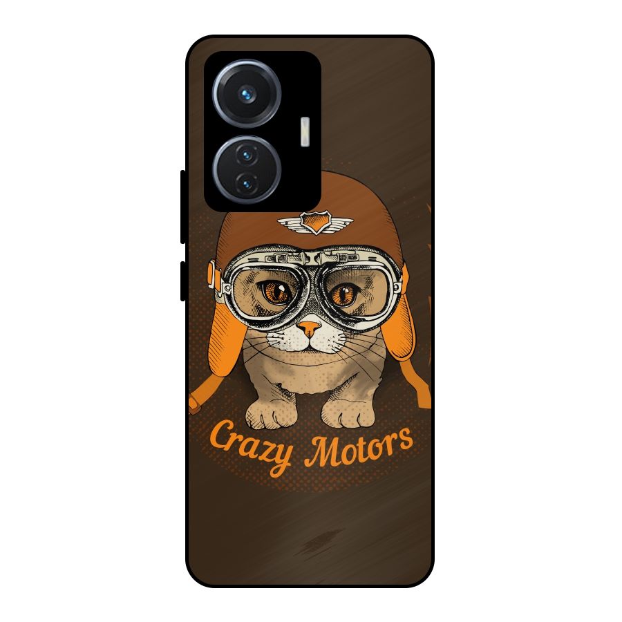 Crazy cat Metal Back Case for iQOO Z6 44W