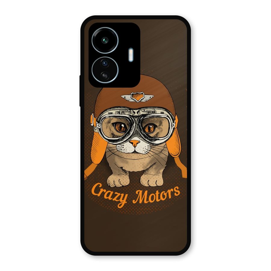 Crazy cat Metal Back Case for vivo iQOO Z6 Lite 5G