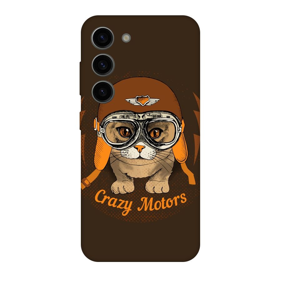 Crazy cat Original Polycarbonate Back Case for Galaxy S23