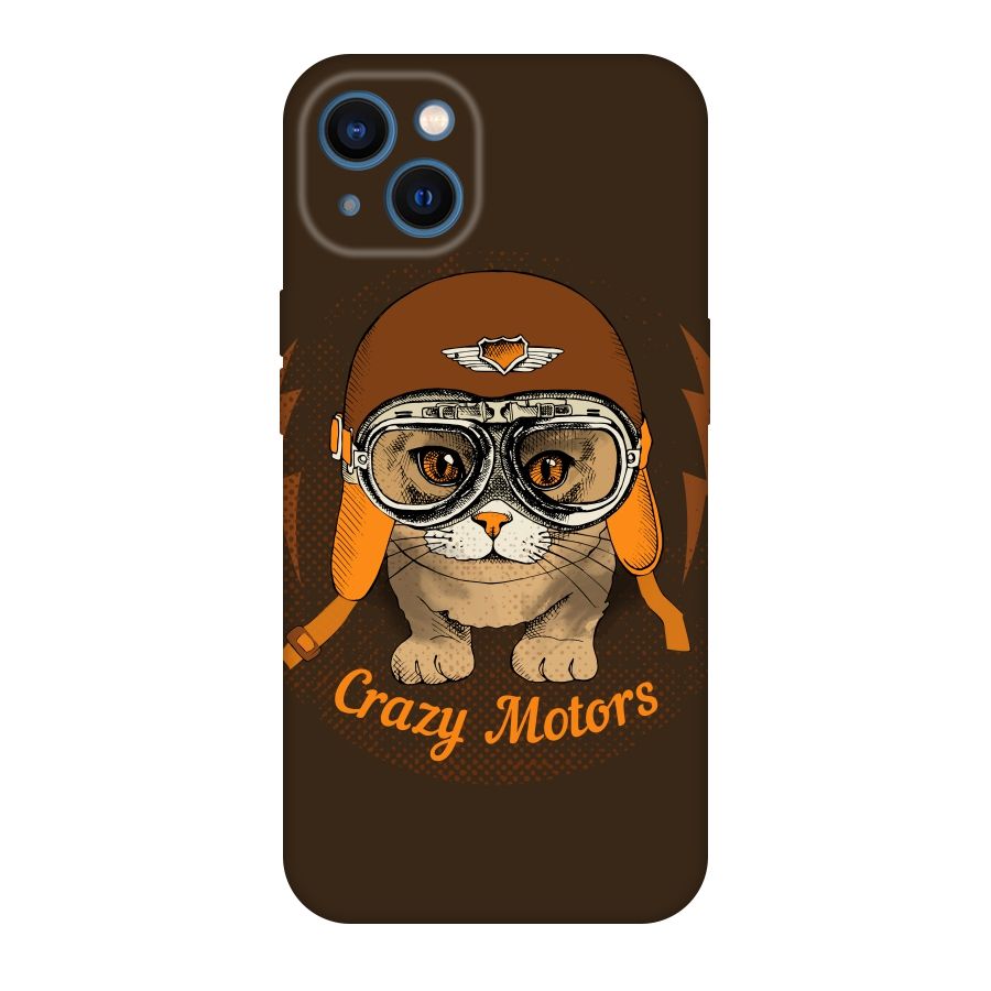 Crazy cat Original Polycarbonate Back Case for iPhone 13