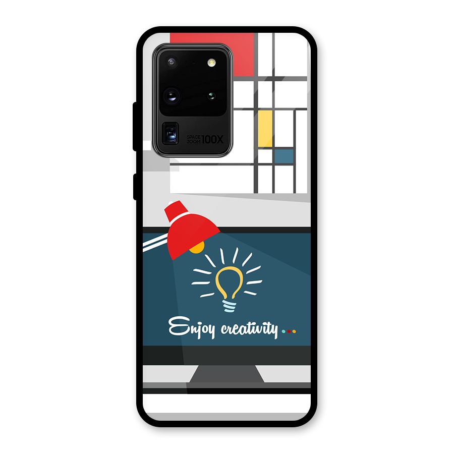 Creative Workspace Design Glass Back Case for Galaxy S20 Ultra