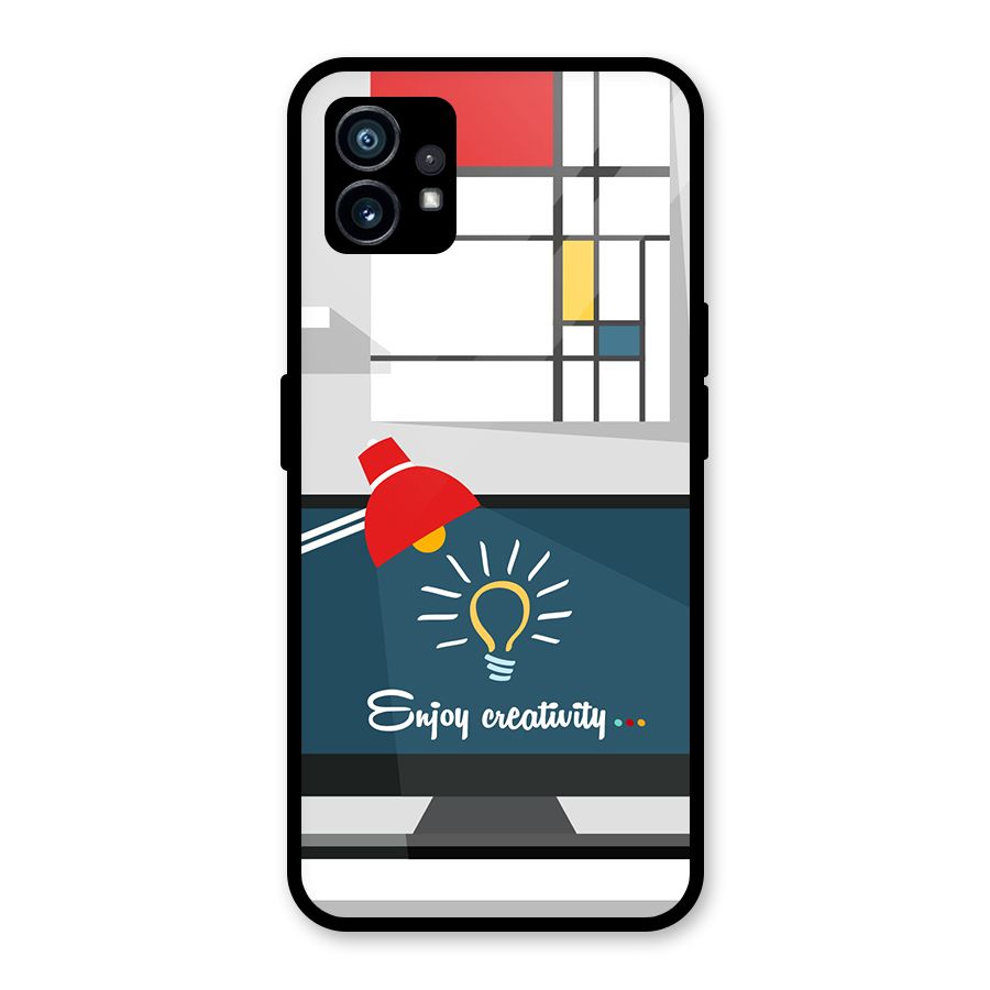 Creative Workspace Design Glass Back Case for Nothing Phone 1
