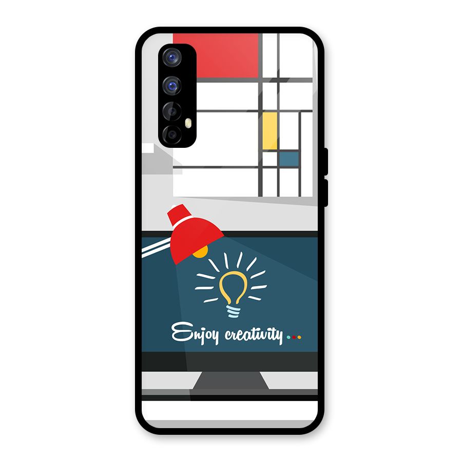 Creative Workspace Design Glass Back Case for Realme 7