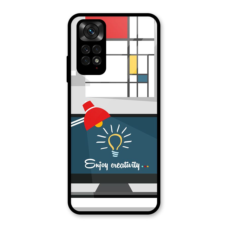 Creative Workspace Design Glass Back Case for Redmi Note 11S