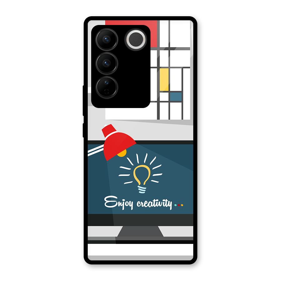 Creative Workspace Design Glass Back Case for Vivo V27