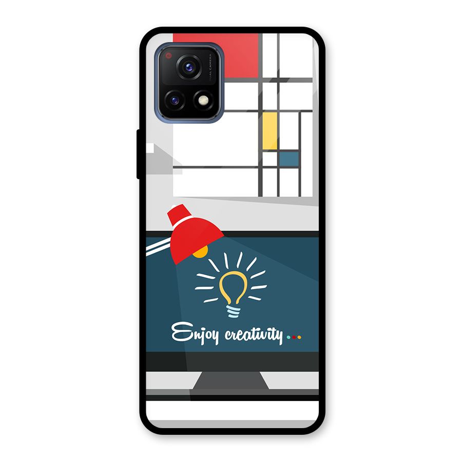Creative Workspace Design Glass Back Case for Vivo Y72 5G