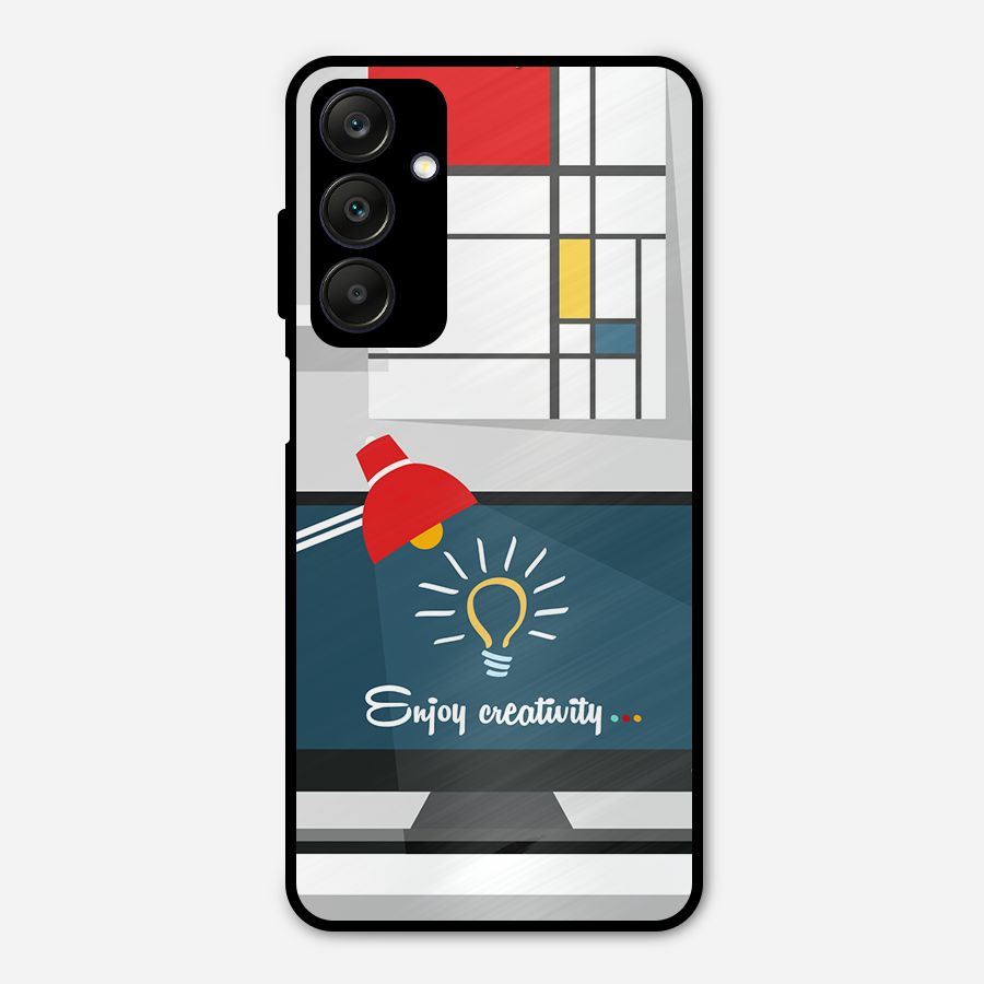 Creative Workspace Design Metal Back Case for Galaxy A25 5G