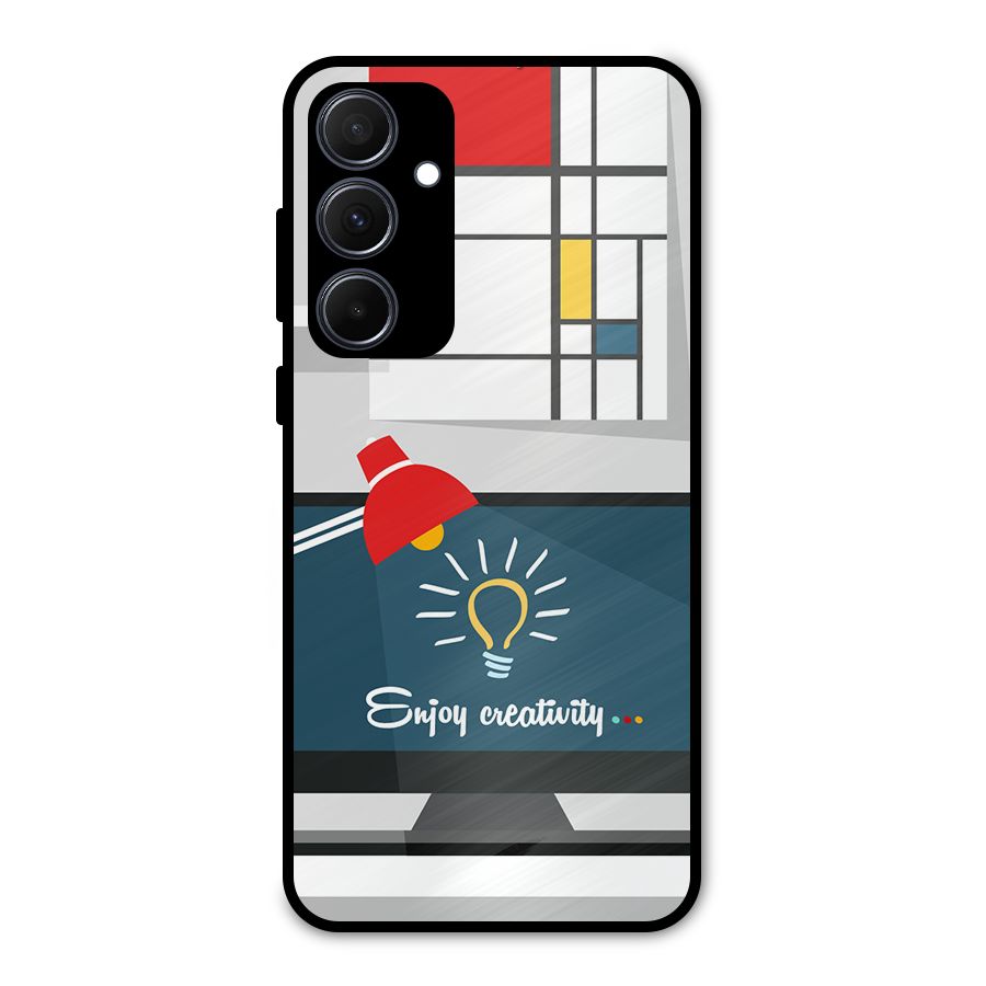 Creative Workspace Design Metal Back Case for Galaxy A35