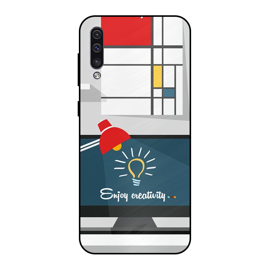 Creative Workspace Design Metal Back Case for Galaxy A50s