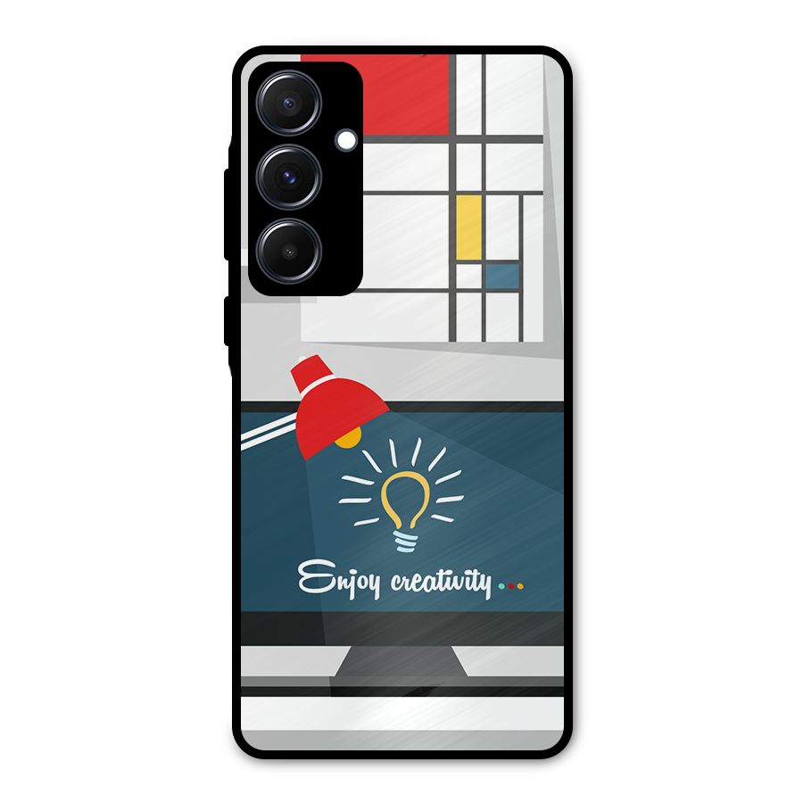 Creative Workspace Design Metal Back Case for Galaxy A55