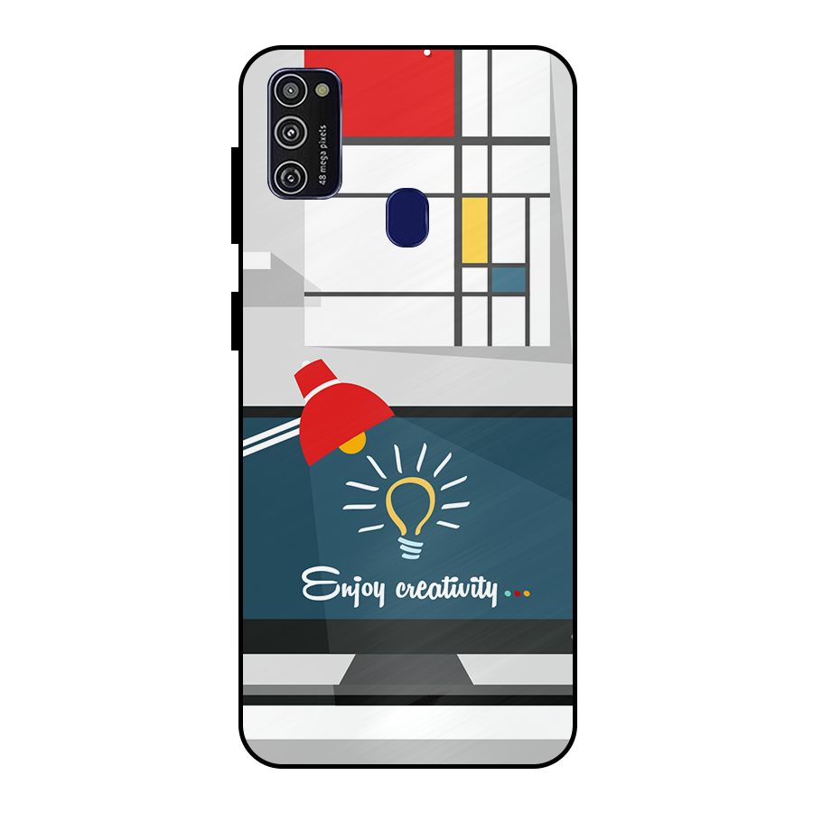 Creative Workspace Design Metal Back Case for Galaxy M21
