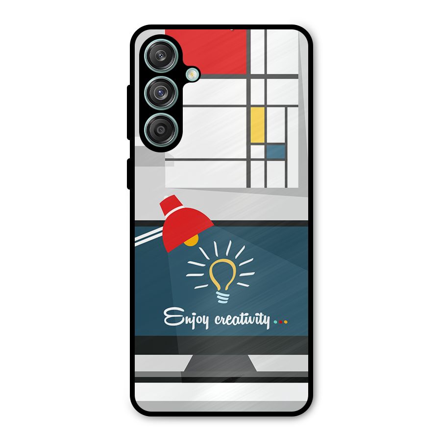 Creative Workspace Design Metal Back Case for Galaxy M55 5G