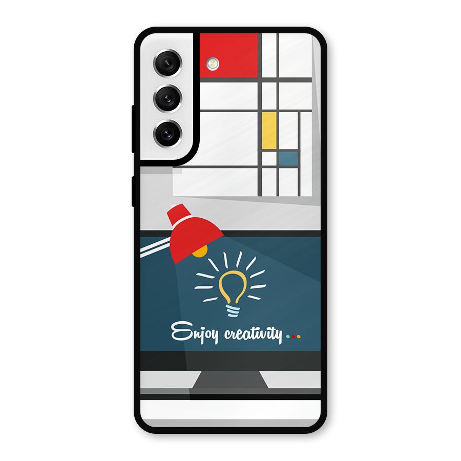 Creative Workspace Design Metal Back Case for Galaxy S21 FE 5G