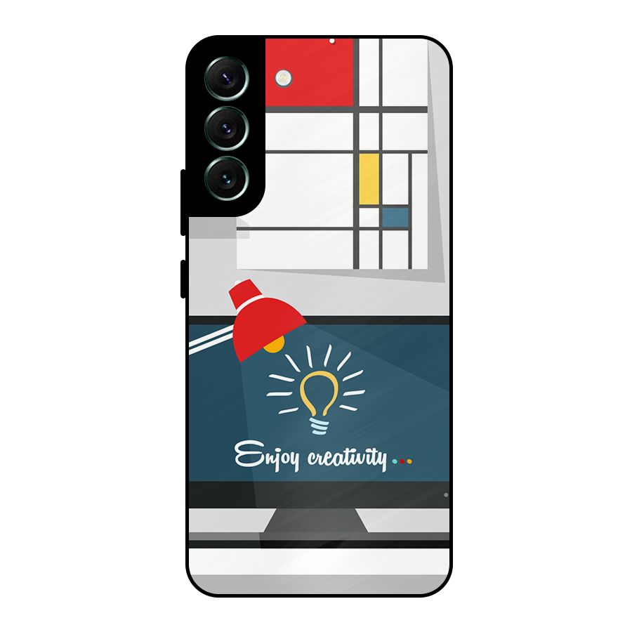 Creative Workspace Design Metal Back Case for Galaxy S22 Plus 5G