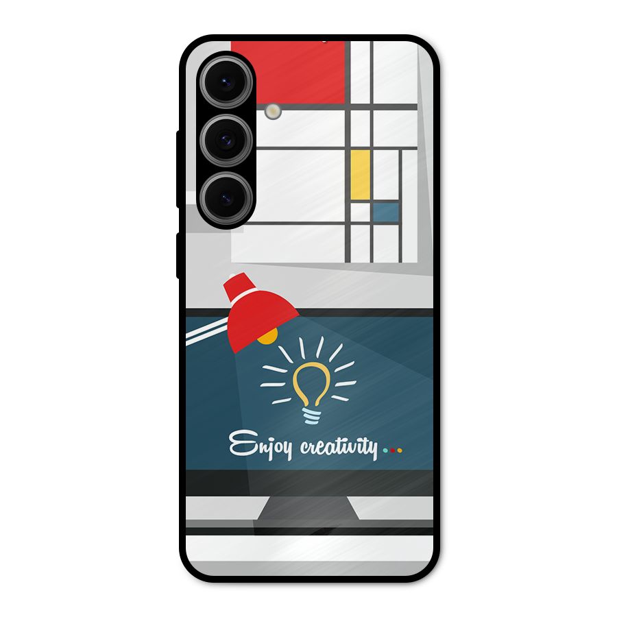 Creative Workspace Design Metal Back Case for Galaxy S24 FE