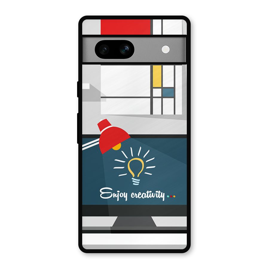 Creative Workspace Design Metal Back Case for Google Pixel 7a