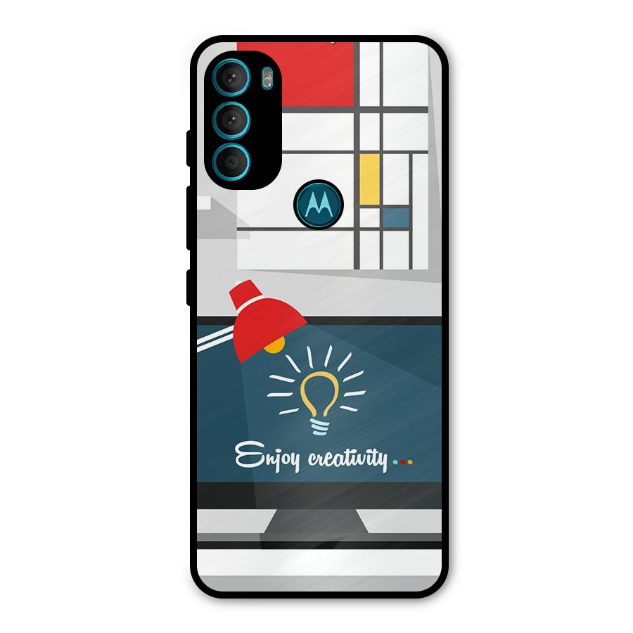 Creative Workspace Design Metal Back Case for Moto G71 5G