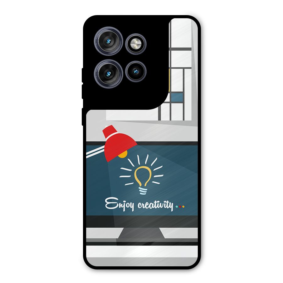 Creative Workspace Design Metal Back Case for Motorola Edge 50 Neo
