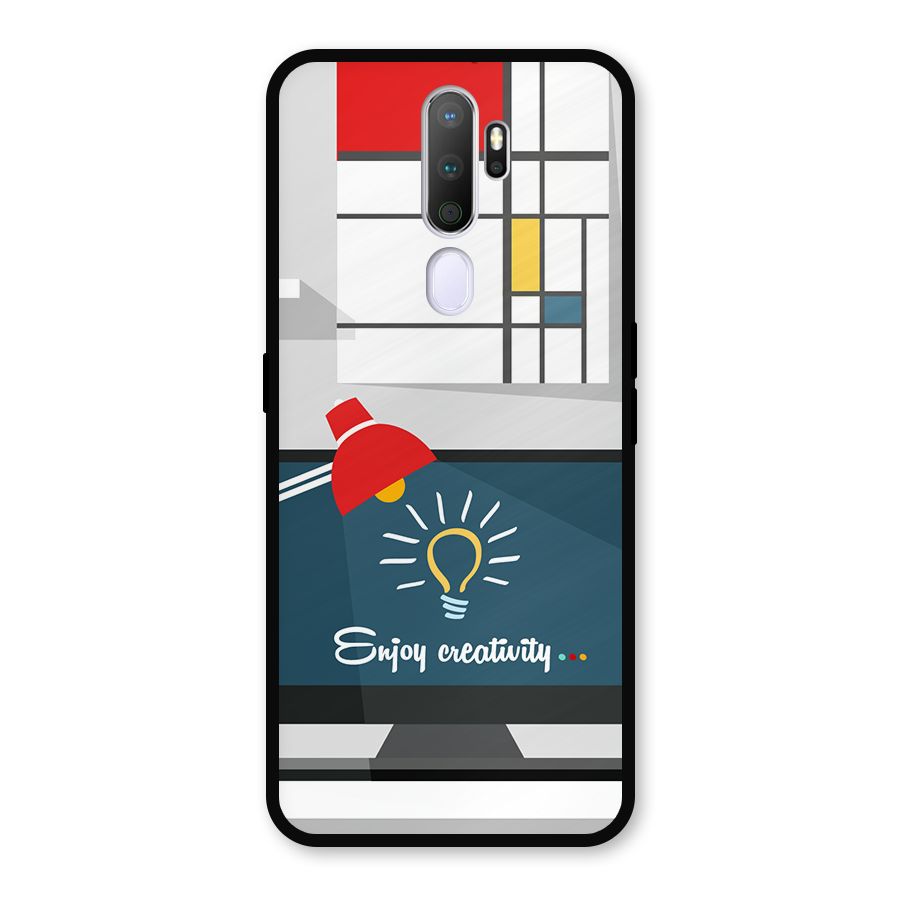 Creative Workspace Design Metal Back Case for Oppo A9 (2020)