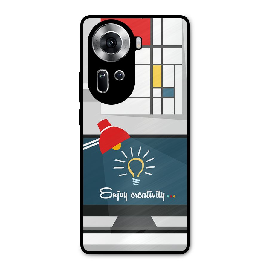 Creative Workspace Design Metal Back Case for Oppo Reno11 5G